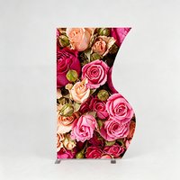 4x7ft Aluminum Side-Wave Display Stand, Supports Double-Sided Printing, For Wedding and Baby Shower Photo Backdrops