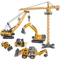 Toys for Boys Tower Crane Tractor Kids Excavator Bulldozer Forklift Trucks Model Diecast Farm Engineering Alloy+Plastic Vehicle