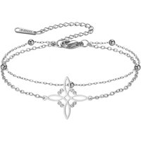 LIKGREAT Witch Knot Bracelet for Women Double Layer Chain Celtics Knot Protection Amulet Stainless Steel Jewelry Gift