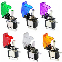Auto Car Boat Truck Illuminated Led Toggle Switch 12V20A With Safety Aircraft Flip Up Cover Guard Red Blue Green Yellow White