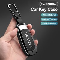 High End Car Key Case Cover for Chery Omoda 5 C5 7 9 C7 E5 C9 PHEV 2025 Zinc Alloy Leather Keychain Protector Shell Accessories