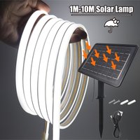 Zasilany energią słoneczną pasek neonowy COB 24V 320 diod LED/M 3000K 4000K 6000K IP67 wodoodporny wystrój ogrodu na zewnątrz elastyczna wstążka lina LED Light