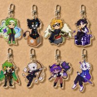 Un stable Universe Chibi Acrylic Keychain, SMP Parrot ClownPierce FlameFrag Character Bag Charm Backpack Pendant Gamer Fan Gift