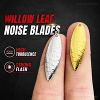 50Pcs Hammered Willow Leaf Spinner Blade Set, Metal DIY Accessories for Lure and Composite Spinnerbait Modification