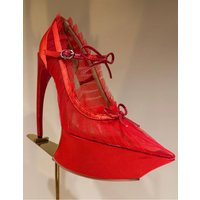 Women's Spring/Summer New Pointed Stiletto High Heels Thick Bottom Ballet Sandals Bow Fashion Show Wedding Party High Heels