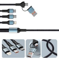 3 In 2 Fast Charging Cord for Iphone Samsung Huawei Micro Usb Type C Charger Cable 1.2M Multi Usb Port Multiple Usb Charging Cor