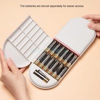 Battery Storage Case Holds with Electric Quantity 12 AA & 12 AAA Batteries Organizers with Power Level Shockproof Box