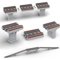 Accessoires de pont et rampe pour train de ville MOC, blocs de construction DIY, jouets en briques, cadeaux d'anniversaire