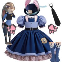 Disney Movie Zootopia 2 for Girl Costume Cosplay Dress Bunny Judy Halloween Birthday Purim Carnival Party Kids Dress Up Clothes