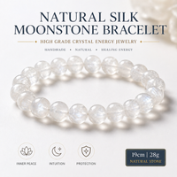 Natural Moonstone Bracelet Frost Silk Crystal Beads Energy Healing Bracelet Spiritual Meditation Jewelry Gift