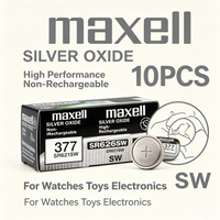 10PCS Maxell Silver Oxide Button Cells, High Performance Non-Rechargeable Batteries for Watches Toys Electronics SR626SW SR621SW
