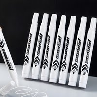 5/12Pcs Oily White Marker Pen Graffiti Pens Waterproof Permanent Gel Pencil Tire Painting Notebook Tyre Tread Environmental Pen