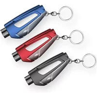 Retail Box 3 in 1 Auto Safety Hammer Emergency Car Window Breaker Seat Belt Cutter High Hardness Tungsten Steel Key Chain Ring