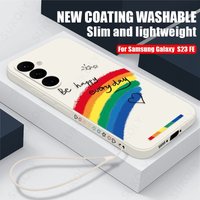 Colorful Rainbow Lanyard Case For Samsung Galaxy S26 S24 S23 S22 Ultra Plus S25 FE A17 A56 A16 A36 A54 A55 A25 A15 Phone Cover