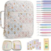YANZAI Book storage Bible Cover Case for Women Large Bible Cover with Durable Handle Bible Carrying Case for Girls Bible Study
