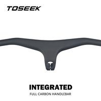 Matte 3K Carbon Handlebar Mountain MTB Bicycle Integrated Handlebar With Stem 28.6mm Bike One-shaped Handle Bar -17 Degrees