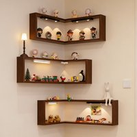 Corner shelf wall 90-degree corner bookshelf, suspended wall decorative shelf, wall corner storage rack