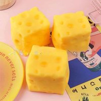Square Cheese Squishy Toy 5711cm Soft Slow Rebound Shapeable Fidget Squeeze Toy Stress Relief Venting Hand Toy Daily Relax