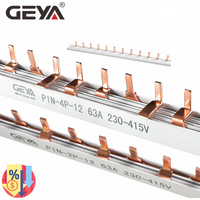 GEYA Pin & Fork Type 1.4mm Copper Busbar for Circuit breaker 12 Way MCB Connector Busbar Connection 1A-63A 1P 2P 3P 4P