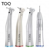 Dental LED Fiber Optic Handpiece set 1:5 Red Ring/4:1/1:1 Contra-Angle 1:1 Straight Nose fit to all E type Electric Motor