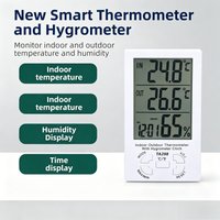 Digital Indoor Outdoor Thermometer Hygrometer with 1.5m Waterproof Probe Temperature Humidity Monitor Clock