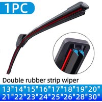 1PC Wiper Universal J/U Hook Double Rubber Strip Wiper Blade Car Front Windshield Boneless Wiper Blade Replacement Car Parts