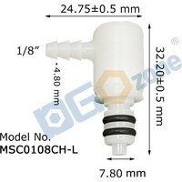 1/8" 3/16" 1/4" Small Orifice Male Plastic Quick Connector Liquid 3/16" Panel Installation Connecting Hose