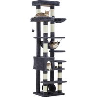 74 Inch Large Cat Tree for Big Cats Multi-Level Tower with Durable Scratching Posts Cozy Condo Perches Comfortable Hammock