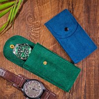 3/2/1pcs Portable Watch Bag Gift Shock-proof Press Button Short Velvet Snap Design Jewelry Box Watch Packing Pouch