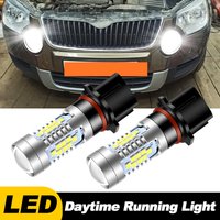 2pcs P13W Canbus For Skoda Yeti 5L 2009 2010 2011-2013 SH23W LED Bulbs Daytime Running Light DRL Lamp White Car Accessories