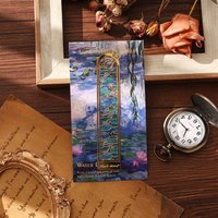 1pc New Metal Bookmarks Oil Painting Series Hollow Out Metal Bookmarks Vintage Aesthetic Reading Page Clip Students
