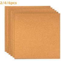 2/4/6 Pieces of Square Cork Boards with Adhesive Backing, Size 12inch X 12inch (30*30cm), Thickness 6mm (0.236in), Suitable for Self-Adhesive Bulletin Boards on Walls, Cork Board Sheets, Can Be Used