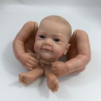 MRB 18 inch Finished Painted Reborn Doll Parts Sanya Vinyl Kit Cute Baby 3D Painting with Visible Veins Cloth Body Included