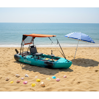 New Modular 9ft Wide Motorized Plastic Fishing Kayak Easy Store with Pedal Drive 3 Person Capacity