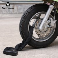 WEST BIKING Bicycle Chain Lock Anti-theft Alloy Steel MTB Road Bike Lock With 2 Keys Safety Motorcycle Electric Bike Accessories