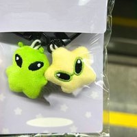Cartoon Plush Alien Phone Lanyard Keychain Cute Soft Stuffed Backpack Bag Pendant Car Key Chains Decoration Gift Accessory