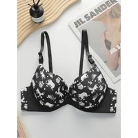 Women's Sexy Cartoon Design With Steel Ring Gathering Push Up Underwear Daily Casual And Comfortable Close Fitting Bra B6052