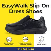 Fitville chaussures en cuir pour hommes large largeur 2E chaussures décontractées à enfiler légères pour pieds gonflés avec soutien de la voûte plantaire soulagement de la douleur