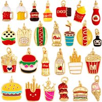 New Trendy Fast Food Set Hamburger Fries Soda Ice Cream Charms Pendant,DIY Jewelry Finding Necklace Bracelet Making Supplies R24