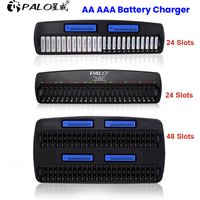 PALO 24/36/48 Slots 1.2V LCD Display Smart Battery Charger for AA AAA NiMh NiCd Rechargeable Batteries aa aaa Battery Charger