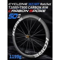 AliExpress KORE Carbon Spoke Wheelset-50mm-T1000 Carbon Rims 36T/60T Ratchet Hub XDR/HG 700C Design for Ultra-Light Road Racing Performance