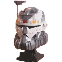 Gobricks MOC Commander Wolffe Helmet Building Blocks Model Space War Commander Wolffe Helmet Bricks Assembly Toys Kids DIY Gifts