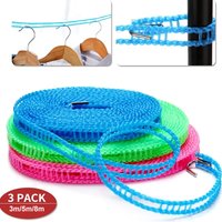 Clotheslines Blue Pink Green 3/5/8M Length Portable Camping Clothesline Clothes Drying Rope for Indoor Outdoor Laundry Clothes
