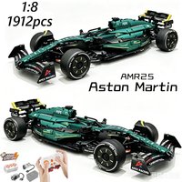 Technical 1:8 New Martin Aramco AMR25 Building Blocks Sports Car DIY Model Set Toy Gifts Decor 1912PCS Compatible with Legoed