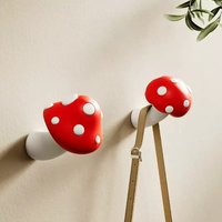 1pcs Cute Mushroom Adhesive Hook No Drill Wall Mounted Key Hanger Hat Coat Hook for Entryway Hallway Bathroom