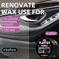 Car Plastic Restorer, Black Gloss Restorer, Paint Surface Leather Plastic Repair Polishing Wax, Car Coating Renovation Interior Care Paste