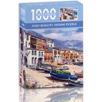 Mini Jigsaw Puzzle 1000 Pieces for Adults Kids Seaside Town Puzzle Toy Family Game Famous World Oil Painting Home Decoration