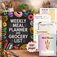 2026 Weekly Meal Planner and Grocery List Notebook Healthy Food Tracking Recipe Section Shopping List Ideal for Weight Loss