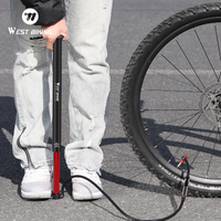 WEST BIKING 260 PSI High Pressure Pump with Pressure Gauge Bike Tire Inflator for E-bike Schrader/Presta Valve Floor Pump
