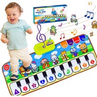 Piano Music Fitness Mat for Baby Girls and Boys Aged 1-6, Animal Keyboard Cognitive Music Early Educational Toy, Birthday Gift